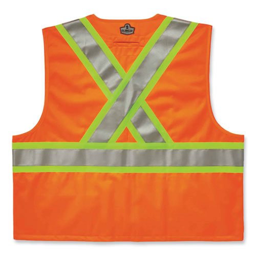 Ergodyne Glowear 8235zx Class 2 Two-tone X-back Vest Polyester Large/x-large Orange