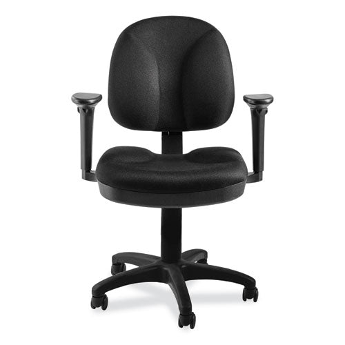 NPS Comfort Task Chair With Arms Supports Up To 300lb 19" To 23" Seat Height Black Seat/back Black/baseships In 1-3 Bus Days