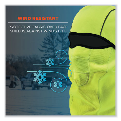 Ergodyne N-ferno 6823 Hinged Balaclava Face Mask Fleece One Size Fits Most Lime