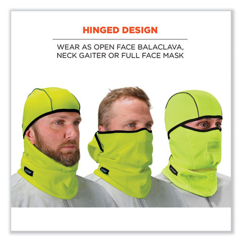 Ergodyne N-ferno 6823 Hinged Balaclava Face Mask Fleece One Size Fits Most Lime