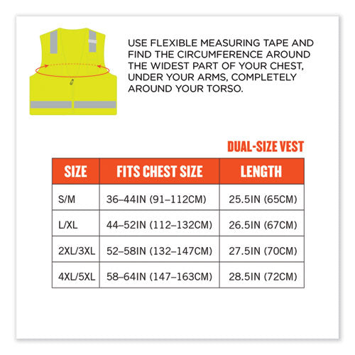 Ergodyne Glowear 8249z Class 2 Economy Surveyors Zipper Vest Polyester 2x-large/3x-large Lime