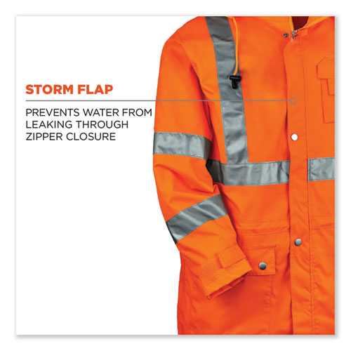 Ergodyne Glowear 8365 Class 3 Hi-vis Rain Jacket Polyester X-large Orange