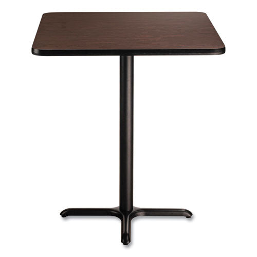 NPS Cafe Table 36wx36dx30h Square Top/x-base Mahogany Top Black Base