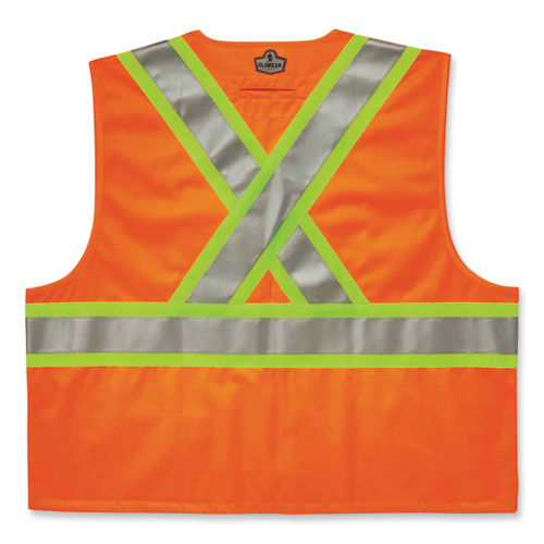 Ergodyne Glowear 8235zx Class 2 Two-tone X-back Vest Polyester 2x-large/3x-large Orange