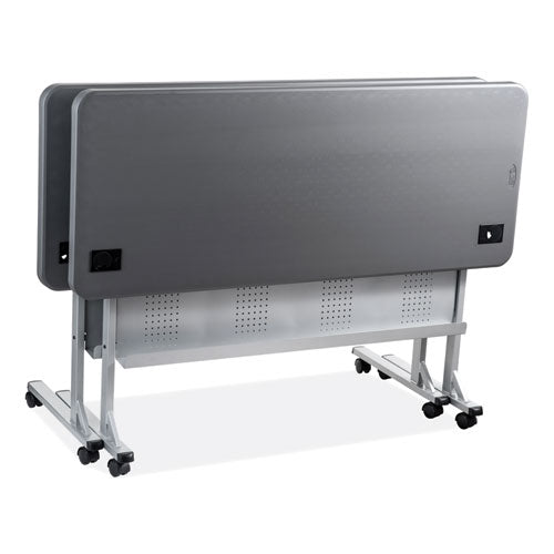 NPS Flip-n-store Training Table Rectangular 24x60x29.5 Charcoal Gray