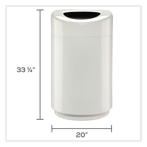 Safco Open Top Round Waste Receptacle 30 Gal Steel White