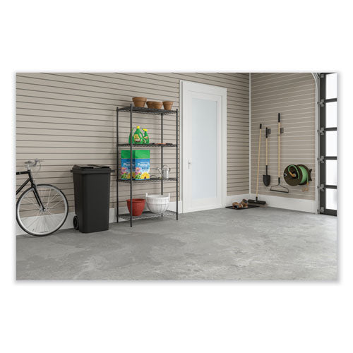 Safco Industrial Wire Shelving Four-shelf 36wx24dx72h Black