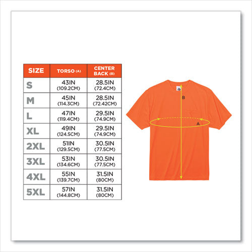 Ergodyne Glowear 8089 Non-certified Hi-vis T-shirt Polyester 4x-large Orange