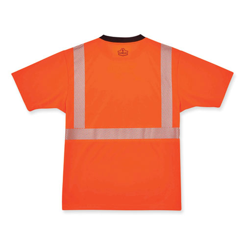 Ergodyne Glowear 8280bk Class 2 Performance T-shirt With Black Bottom Polyester 4x-large Orange