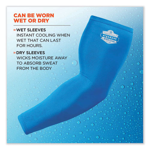 Ergodyne Chill-its 6690 Performance Knit Cooling Arm Sleeve Polyester/spandex X-large Blue 2 Sleeves