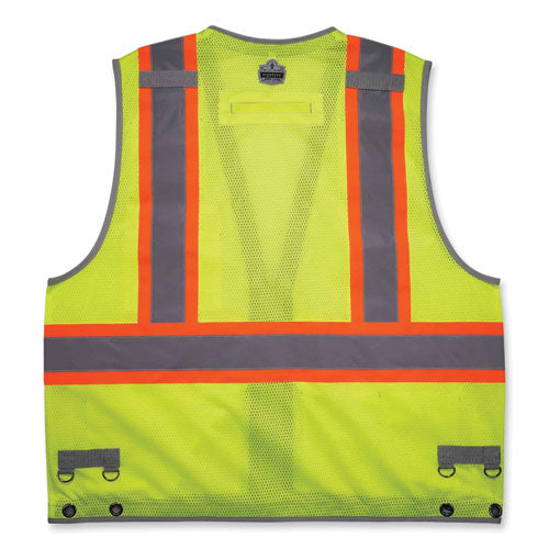 Ergodyne Glowear 8231tv Class 2 Hi-vis Tool Tethering Safety Vest Polyester Large/x-large Lime