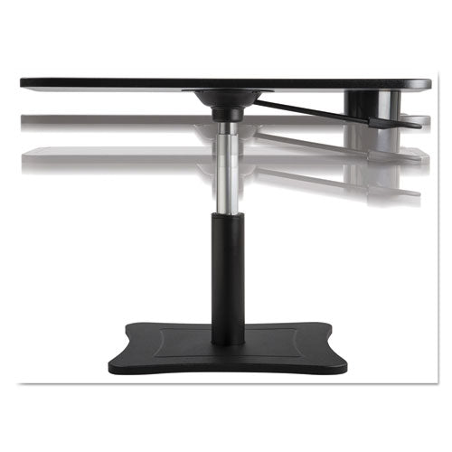 Victor High Rise Height Adj Laptop Stand W/storage Cup 23.75x15.25x12 To 15.75 Black 20 Lb Wt Cap