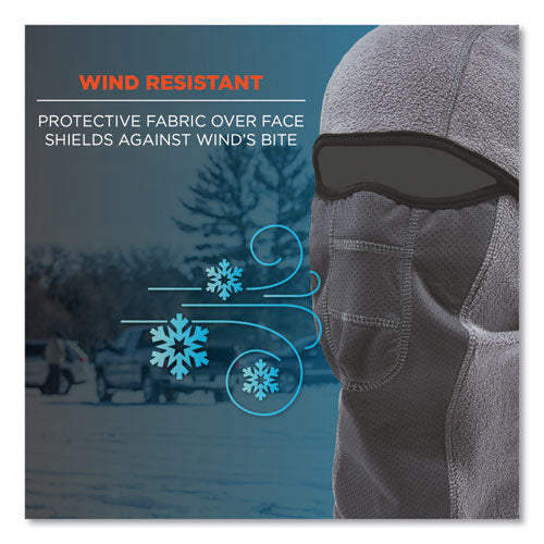 Ergodyne N-ferno 6823 Hinged Balaclava Face Mask Fleece One Size Fits Most Gray