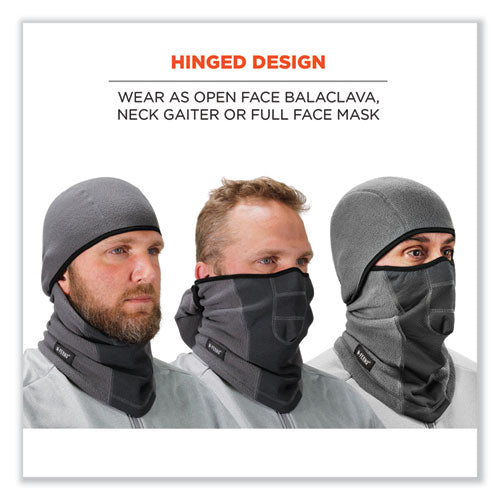 Ergodyne N-ferno 6823 Hinged Balaclava Face Mask Fleece One Size Fits Most Gray