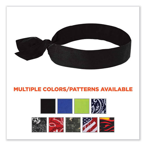 Ergodyne Chill-its 6700 Cooling Bandana Polymer Tie Headband One Size Fits Most Black