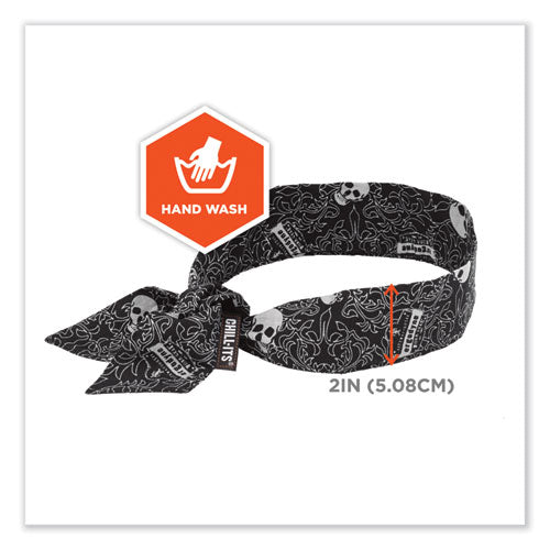 Ergodyne Chill-its 6700 Cooling Bandana Polymer Tie Headband One Size Fits Most Skulls