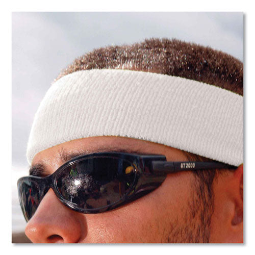 Ergodyne Chill-its 6550 Head Terry Cloth Sweatband Cotton Terry One Size Fits Most White