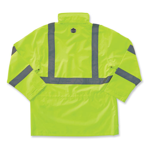 Ergodyne Glowear 8365 Class 3 Hi-vis Rain Jacket Polyester 4x-large Lime