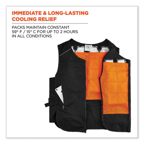 Ergodyne Chill-its 6260 Lightweight Phase Change Cooling Vest W/ Packs Cotton/polyester Large/xl Black