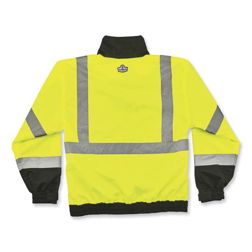 Ergodyne Glowear 8379 Class 3 Hi-vis Fleece Lined Bomber Jacket Lime 4x-large