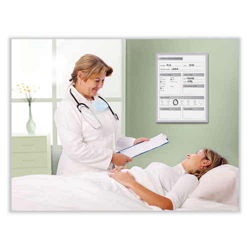 Ghent Patient Room Magnetic Whiteboard 24x36 White/gray Surface Satin Aluminum Frame