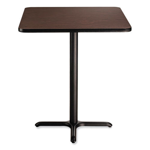 NPS Cafe Table 36wx36dx42h Square Top/x-base Mahogany Top Black Base