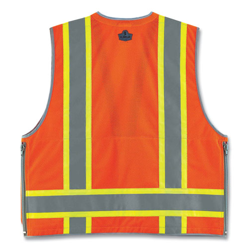 Ergodyne Glowear 8254hdz Class 2 Heavy-duty Surveyors Zipper Vest Polyester Small/medium Orange