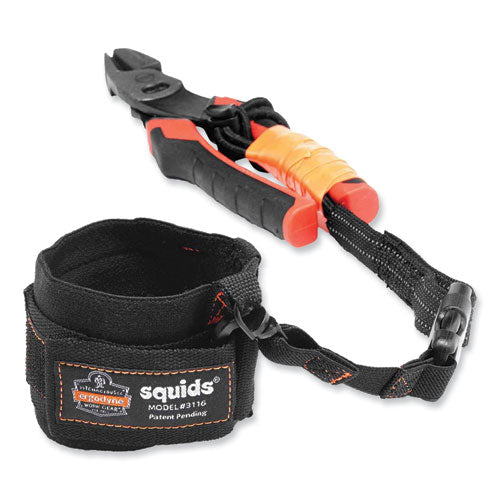 Ergodyne Squids 3116 Pull-on Wrist Lanyard With Buckle 3 Lb Max Working Capacity 7.5" Long Black