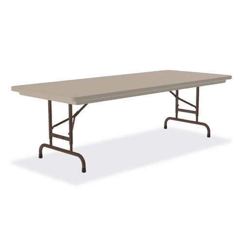 Correll Adjustable Folding Tables Rectangular 72"x30"x22" To 32" Mocha Top Brown Legs 4/pallet