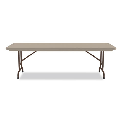 Correll Adjustable Folding Tables Rectangular 72"x30"x22" To 32" Mocha Top Brown Legs 4/pallet