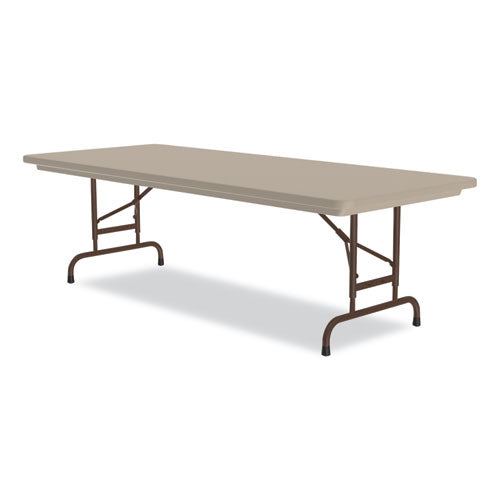 Correll Adjustable Folding Tables Rectangular 72"x30"x22" To 32" Mocha Top Brown Legs 4/pallet