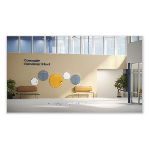 Ghent Coda Low Profile Circular Magnetic Glassboard 48 Diameter White Surface