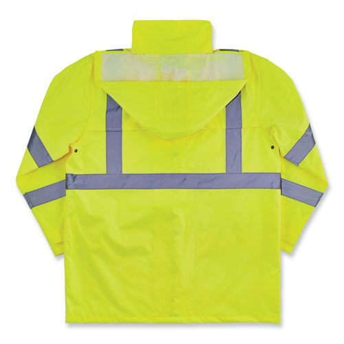 Ergodyne Glowear 8366 Class 3 Lightweight Hi-vis Rain Jacket Polyester 5x-large Lime