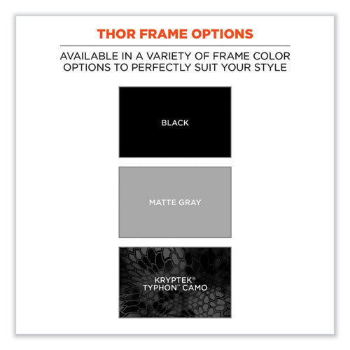 Ergodyne Skullerz Thor Safety Glasses Black Nylon Impact Frame Clear Polycarbonate Lens