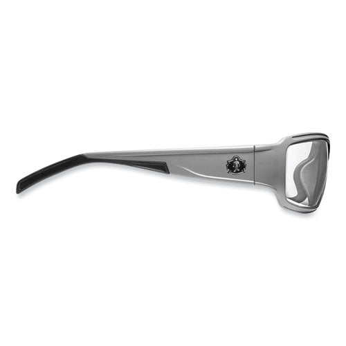 Ergodyne Skullerz Thor Safety Glasses Matte Gray Nylon Impact Frame Clear Polycarbonate Lens