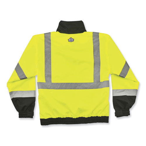 Ergodyne Glowear 8379 Class 3 Hi-vis Fleece Lined Bomber Jacket Lime X-large