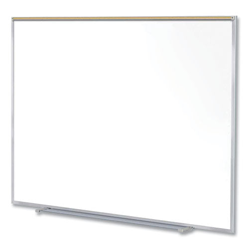 Ghent Magnetic Porcelain Whiteboard W/satin Aluminum Frame And Map Rail 72.5x60.47 White Surface