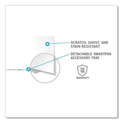 Ghent Magnetic Porcelain Whiteboard W/satin Aluminum Frame And Map Rail 72.5x60.47 White Surface