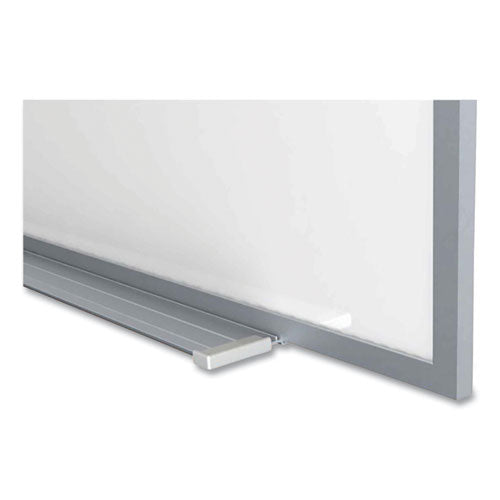 Ghent Magnetic Porcelain Whiteboard W/satin Aluminum Frame And Map Rail 72.5x60.47 White Surface