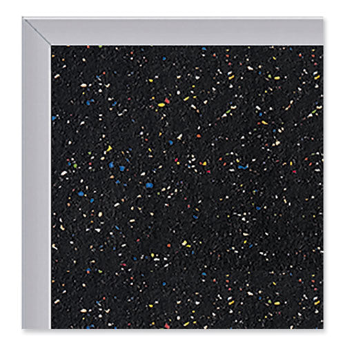 Ghent Satin Aluminum-frame Recycled Rubber Bulletin Boards 144.5x48.5 Confetti Surface