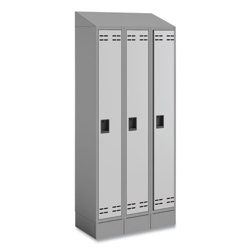 Safco Triple Sloped Metal Locker Hood Addition 36wx18dx6h Gray