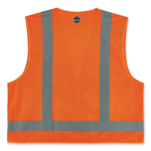 Ergodyne Glowear 8249z Class 2 Economy Surveyors Zipper Vest Polyester Large/x-large Orange
