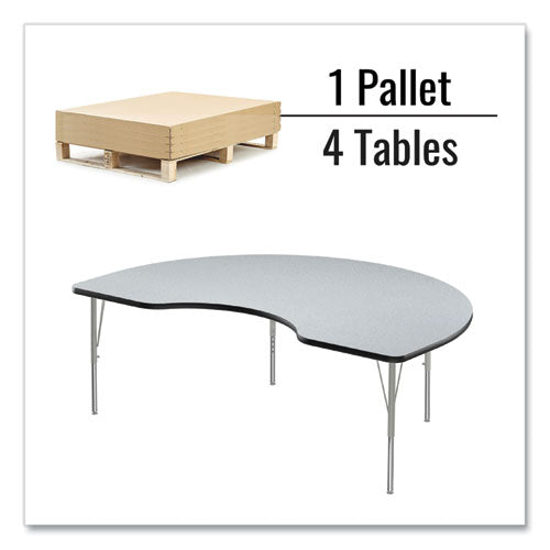 Correll Adjustable Activity Tables Kidney Shaped 72"x48"x19" To 29" Gray Top Gray Legs 4/pallet