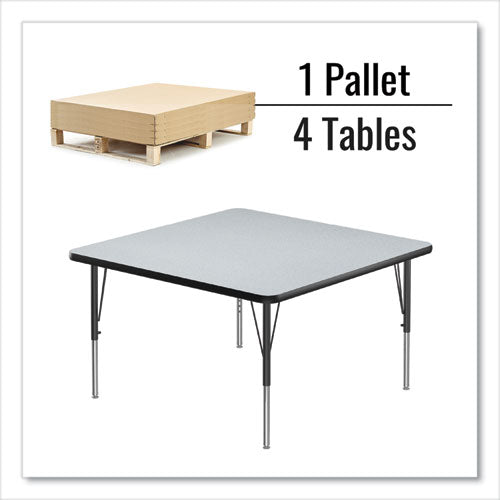 Correll Adjustable Activity Tables Square 48"x48"x19" To 29" Gray Top Black Legs 4/pallet