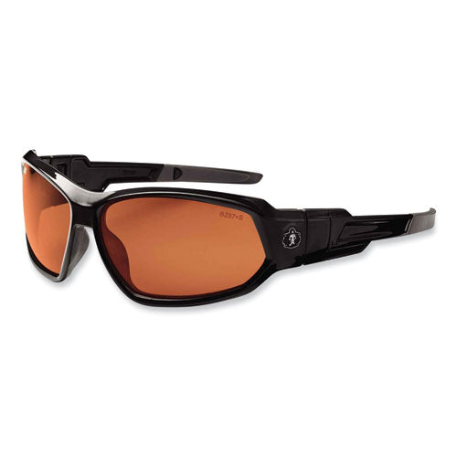 Ergodyne Skullerz Loki Safety Glasses/goggles Black Nylon Impact Frame Polarized Copper Polycarb Lens