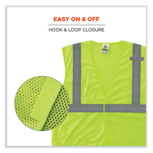 Ergodyne Glowear 8210hl-s Single Size Class 2 Economy Mesh Vest Polyester Medium Lime