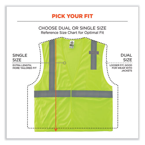 Ergodyne Glowear 8210hl-s Single Size Class 2 Economy Mesh Vest Polyester Medium Lime