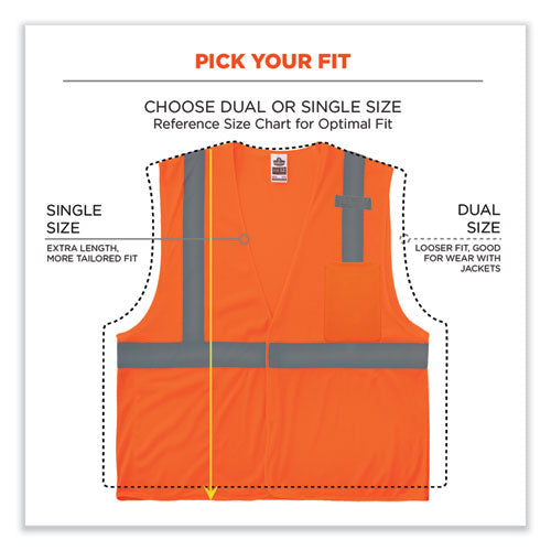 Ergodyne Glowear 8210hl-s Single Size Class 2 Economy Mesh Vest Polyester X-small Orange