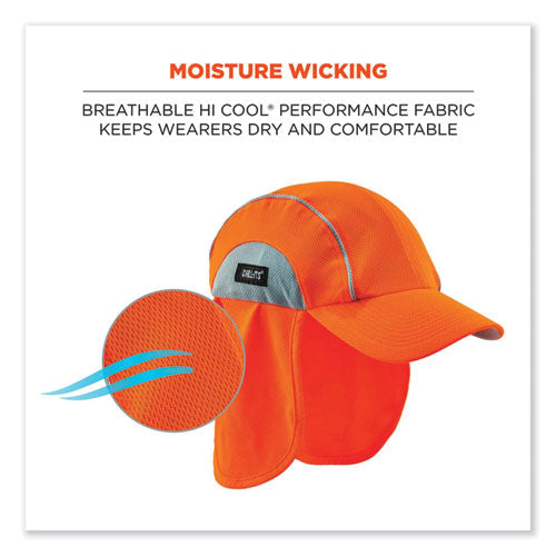 Ergodyne Chill-its 6650 High-performance Hat Plus Neck Shade Polyester One Size Fits Most Orange