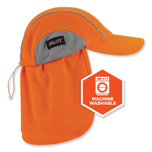 Ergodyne Chill-its 6650 High-performance Hat Plus Neck Shade Polyester One Size Fits Most Orange